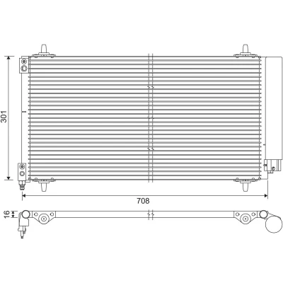 Billede af VALEO 817740 Kondensator med tørrer Aluminium 303 R 134a CITROËN: C5 III Stationcar, 3, II Hatchback, PEUGEOT: 407 SW, Sedan