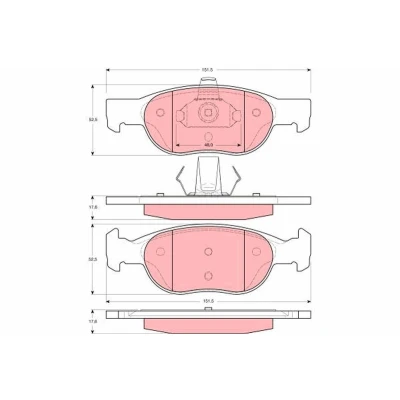 Billede af TRW GDB1382 Bremseklodser Ikke forberedt til slidindikator FIAT: Punto II Hatchback