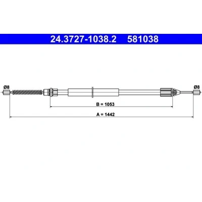Billede af ATE 24.3727 1038.2 Håndbremsekabel 1442