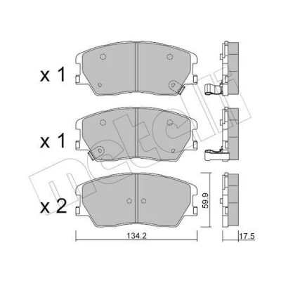 Billede af METELLI 22 1305 0 Bremseklodser med akustisk advarsel for slid