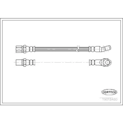 Billede af CORTECO 19018480 Bremseslange foran og bagved 270 LADA: Nova Sedan, 1200 1600 Sedan