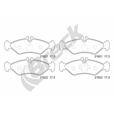Billede af BRECK 21621 00 705 10 Bremseklodser Forberedt til slidindikator MERCEDES BENZ: Sprinter 3 T Ladvogn/Chassis, 2 Bus, Bus