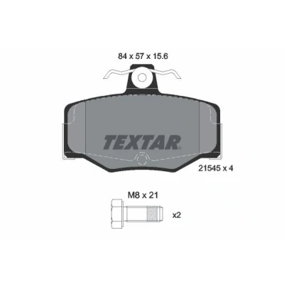 Billede af TEXTAR 2154501 Bremseklodser Ikke forberedt til slidindikator med bremsecaliperskruer NISSAN: Almera II Hatchback, 2 Limousine, Primera Sedan