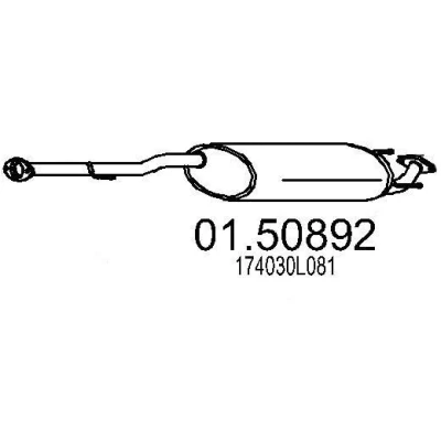 Billede af MTS 01.50892 Midterste Lyddæmper 1550 TOYOTA: HILUX 3 Pick up