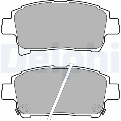 Billede af DELPHI LP1896 Bremseklodser med akustisk advarsel for slid anti knirke plade uden tilbehør TOYOTA: iQ, Corolla IX Hatchback, Yaris I Hatchback