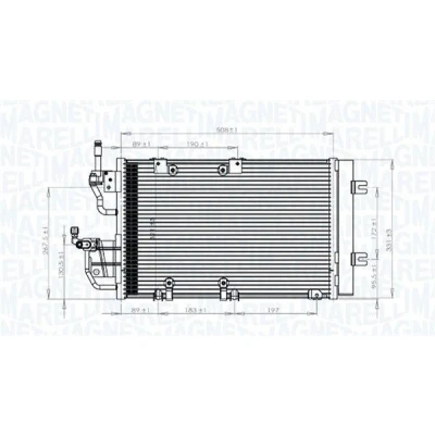 Billede af MAGNETI MARELLI 350203771000 Kondensator med tørrer 508x328x16 328 508 16 OPEL: Zafira B, Astra H GTC, Caravan, LAND ROVER: Range Rover Sport
