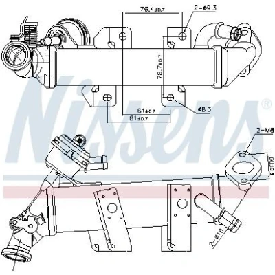 Billede af NISSENS 989389 EGR køler med undertryk bypass