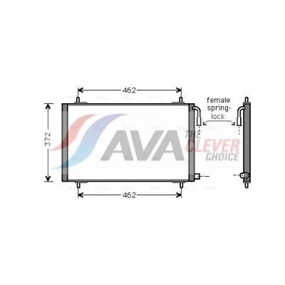 Billede af PRASCO PE5191 Kondensator 14,5 11,0 Aluminium 545 PEUGEOT: 206 Hatchback