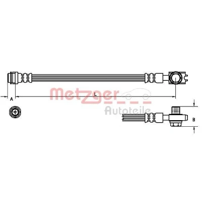 Billede af METZGER 4110246 Bremseslange 285 VOLKSWAGEN: Passat B5 GP Variant, Sedan