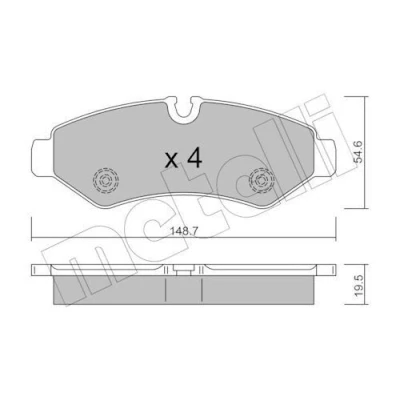 Billede af METELLI 22 1275 0 Bremseklodser Forberedt til slidindikator MERCEDES BENZ: Sprinter 3 t Van, 3.5 Ladvogn / Chassis, Van