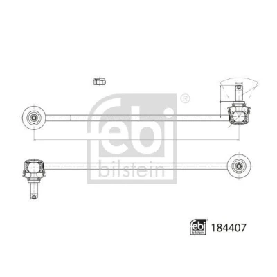 Billede af FEBI BILSTEIN 184407 Stabstag venstre foraksel, højre foraksel 335 M12 x 1,5 med selvlåsende møtrik Stål