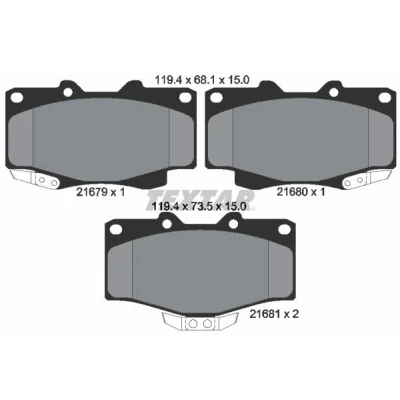 Billede af TEXTAR 2167904 Bremseklodser med akustisk advarsel for slid TOYOTA: Land Cruiser Prado 70 SUV, 90, HILUX 6 Pick up