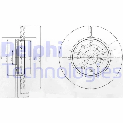 Billede af DELPHI BG4208 Bremseskiver 276 20 5 ventileret olieret ubehandlet uden hjullejer, ABS sensorring SUZUKI: SWIFT 3