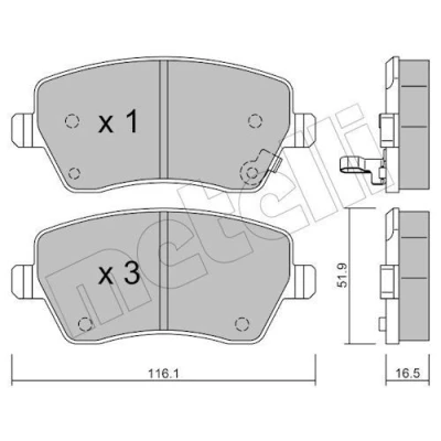 Billede af Bremseklodser METELLI 22 0485 1