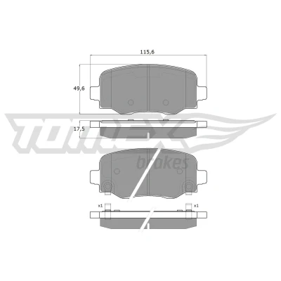 Billede af TOMEX brakes TX 18 19 Bremseklodser bagaksel med akustisk advarsel for slid FIAT: 500X, JEEP: Renegade SUV