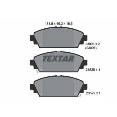 Billede af TEXTAR 2309601 Bremseklodser med akustisk advarsel for slid HONDA: CIVIC 7 Hatchback, Accord 6 Limousine