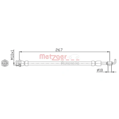Billede af METZGER 4112230 Bremseslange 267 F10x1 MAZDA: 6 Hatchback, Stationcar