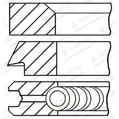 Billede af GOETZE ENGINE 08 406207 00 Stempelringsæt 75,5 0,5 VOLKSWAGEN: GOLF 2, 3, Polo II Coupe
