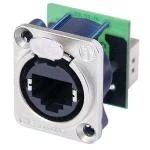 Billede af RJ45 gennemføringsbeholder, D formet metalflange med låselås, monteringsskruer inkluderet