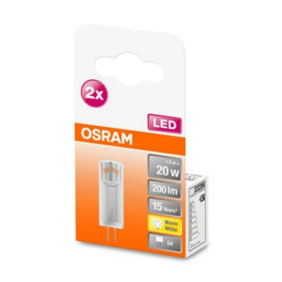 Billede af OSRAM LED stiftsokkelpære G4 1,5W 2.700K klar 2 pak