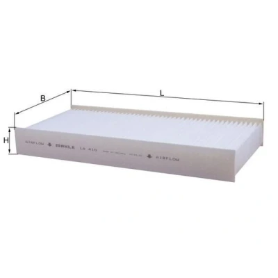 Billede af MAHLE ORIGINAL LA 410 Kabinefilter Partikelfilter 376,0 175 48,0 FIAT: Scudo II, TOYOTA: Proace I Van / Stationcar