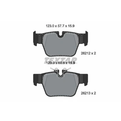 Billede af TEXTAR 2621201 Bremseklodser Forberedt til slidindikator BMW: 1 Hatchback, 2 Gran Coupe, MINI: Clubman