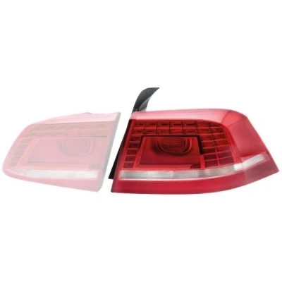 Billede af HELLA 2SK 010 744 041 Baglygter højre ydre del LED, PY21W, W21W 12 Rød, hvid med pærer pærefatning VOLKSWAGEN: Passat B7 Sedan