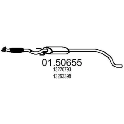 Billede af MTS 01.50655 Midterste Lyddæmper 2430 OPEL: Corsa D Hatchback