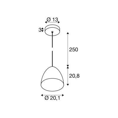 Billede af SLV Hængelampe Para Cone, Ø 30 cm kobberfarvet/hvid