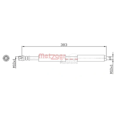 Billede af METZGER 4118574 Bremseslange 383 MERCEDES BENZ: CLS Coupe, E klasse T modell, Sedan