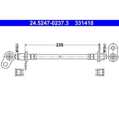 Billede af ATE 24.5247 0237.3 Bremseslange 235 MITSUBISHI: Lancer 7 Limousine, 8 Limousine