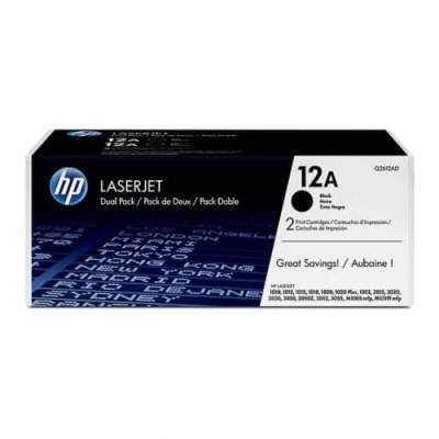 Billede af Dual pack! HP 12A sort toner 4.000 sider Q2612AD original