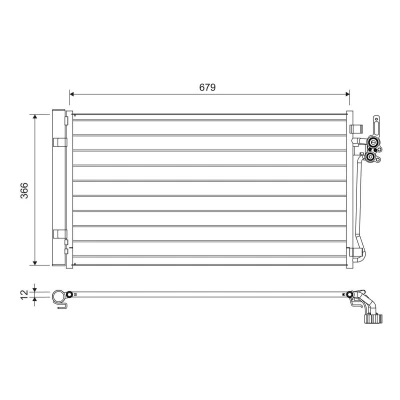 Billede af VALEO 822731 Kondensator med tørrer 18mm 14mm Aluminium 366mm