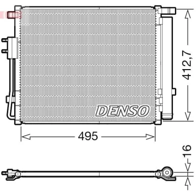 Billede af DENSO DCN41012 Kondensator med tørrer R 134a