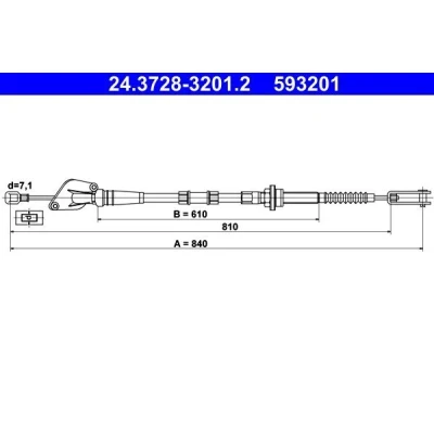 Billede af ATE 24.3728 3201.2 Koblingskabel KIA: Picanto I