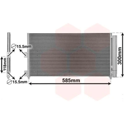 Billede af VAN WEZEL 17005289 Kondensator med tørrer Aluminium 565