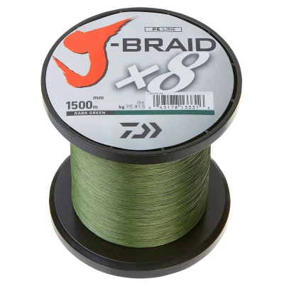 Billede af Daiwa J Braid X8 0.24mm 1500m d.green Braided fishing line