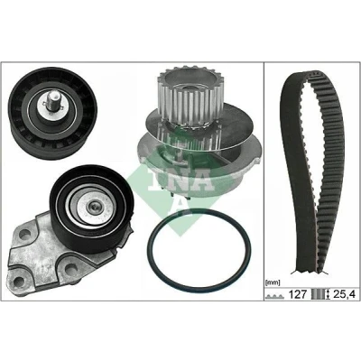 Billede af INA 530 0332 31 vandpumpe + Tandremssæt med DAEWOO: Lacetti Hatchback