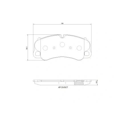 Billede af BREMBO P 65 054 Bremseklodser Forberedt til slidindikator med anti knirke plade uden tilbehør