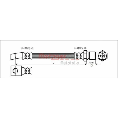 Billede af METZGER 4113211 Bremseslange 286