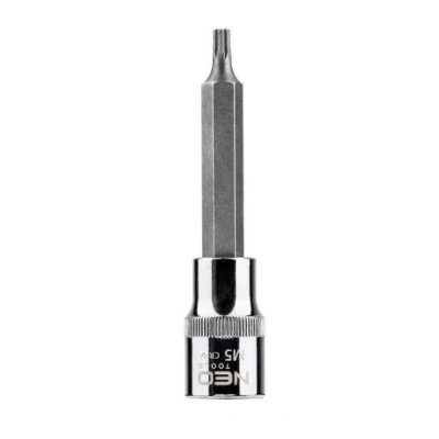 Billede af NEO TOOLS 08 740 Skraldenøgleindsats (Hexagon) 1/2tommer M5 Krom vanadium stål, Værktøjsstål Spline