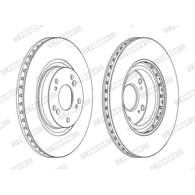 Billede af FERODO PREMIER DDF1596C Bremseskiver 300 25 5 ventileret coatet med skruer HONDA: CIVIC 8 Hatchback, CR V 2