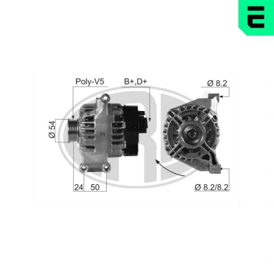 Billede af ERA 210663A Generator 14V 90A FIAT: 500 Hatchback, Punto Evo Panda II FORD: KA Hatchback