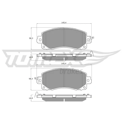 Billede af TOMEX brakes TX 16 12 Bremseklodser foraksel med akustisk advarsel for slid VOLVO: V70 2, S60 I, RENAULT: MEGANE 3 Coupe, SUBARU: Impreza V Hatchback