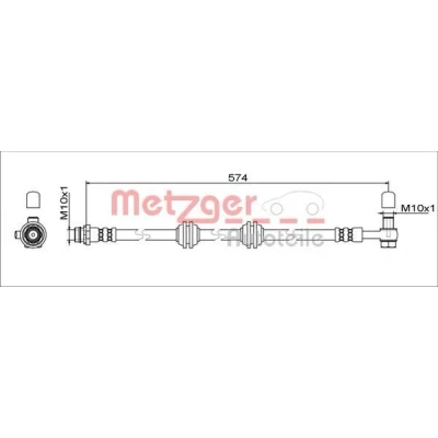 Billede af METZGER 4111755 Bremseslange Bagaksel venstre 574 M10x1 LAND ROVER: Range Rover Evoque