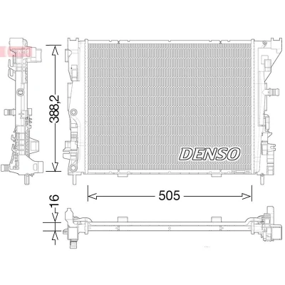Billede af DENSO DRM23035 Radiator 505 388,2 16