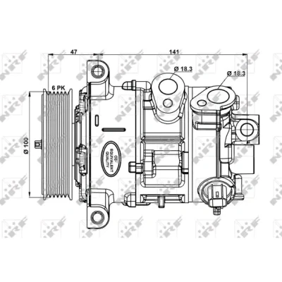 Billede af NRF 32882 Kompressor 5SE12C 12 PAG 46 med kompressorolie