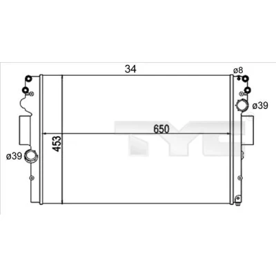 Billede af TYC 715 0004 R Radiator 650 453 34 manuelt gear Mekanisk fuget køleripper
