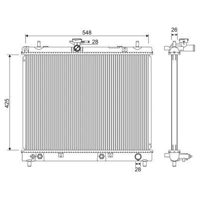 Billede af VALEO 701346 Radiator Aluminium 425 548 26 uden kappe Loddet køleripper