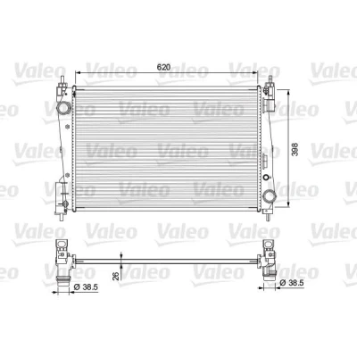 Billede af VALEO 701717 Radiator Aluminium 620 398 16 uden kappe Loddet køleripper FIAT: Grande Punto Hatchback, Evo III Hatchback
